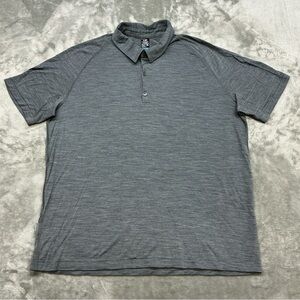 Icebreaker Polo Shirt Mens XL Gray Merino Wool Performance Golf Outdoor Gray